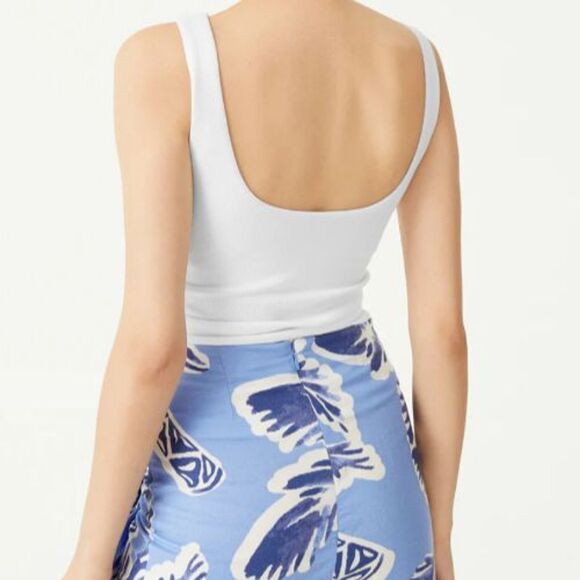 OGL Plantive Eco Friendly Dusk Blue Ruched Boat Neck Padded Bra Tank Size Medium - Picture 2 of 9